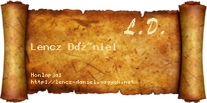 Lencz Dániel névjegykártya