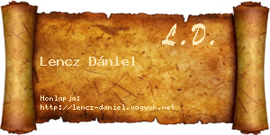 Lencz Dániel névjegykártya